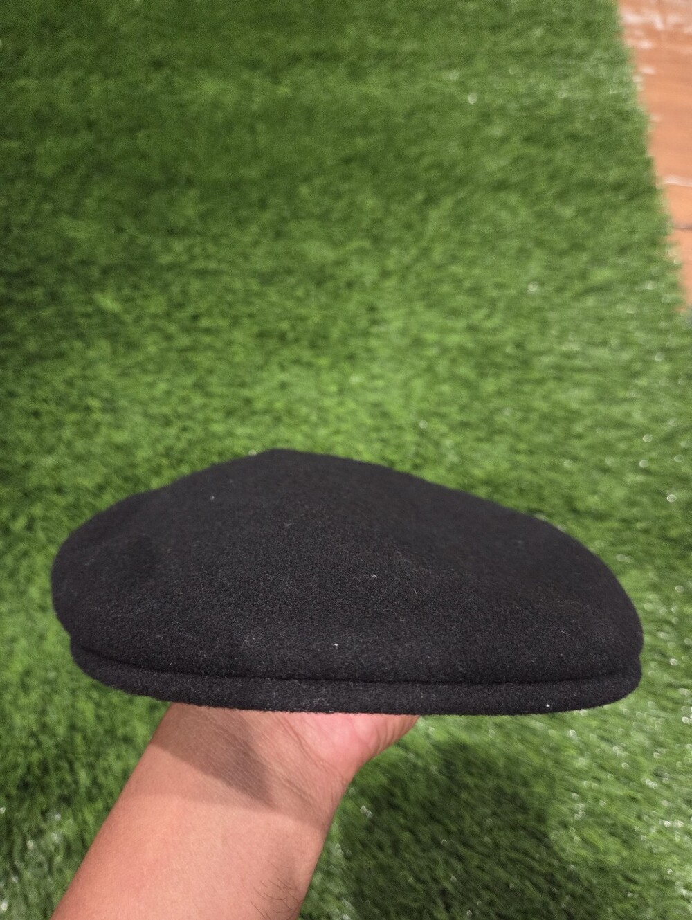 black Kangol Wool 504 flat cap